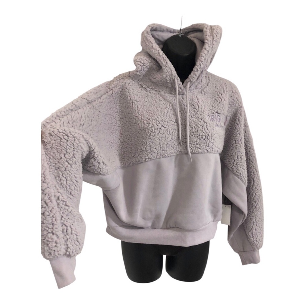 Brooklyn Cloth Originals lilac sherpa and‎ knit sweatshirt combo hoodie size M